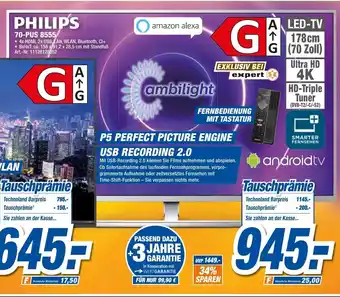 expert Techno Land Philips 70PUS 8555 Angebot