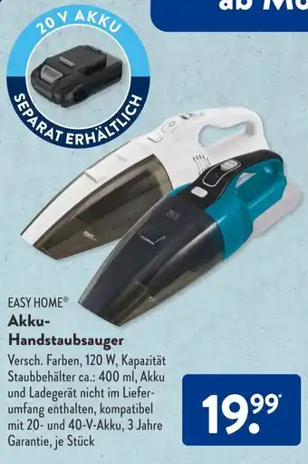 Aldi Süd Easy Home Akku Handstaubsauger Angebot