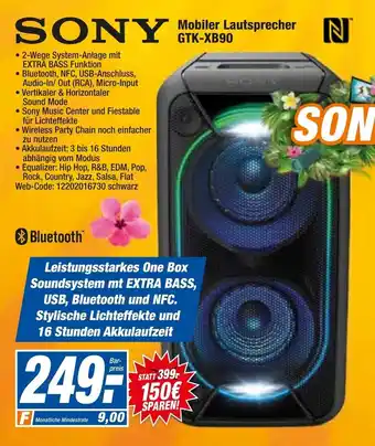 HEM Expert Sony Mobiler Lautsprecher GTK XB90 Angebot