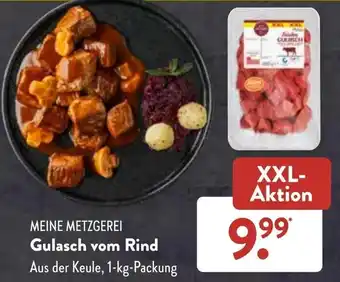 Aldi Süd Meine Metzgerei Gulasch vom Rind 1 kg Packung Angebot