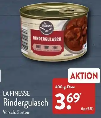 Aldi Nord La Finesse Rindergulasch 400 g Dose Angebot