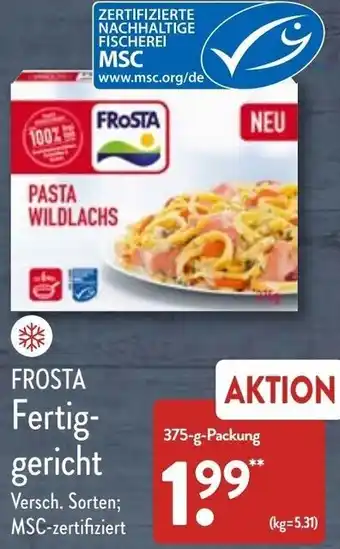 Aldi Nord Frosta Fertiggericht 375 g Packung Angebot