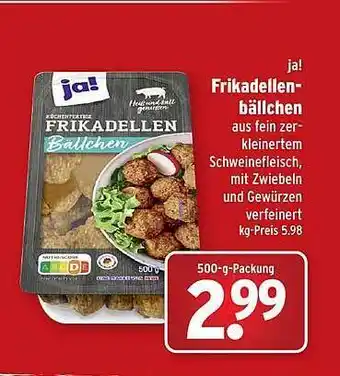 Wasgau Ja! frikadellen-bällchen Angebot