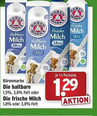 Wasgau Bärenmarke die haltbare oder die frische milch Angebot