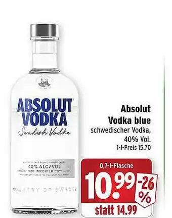 Wasgau Absolut vodka blue Angebot