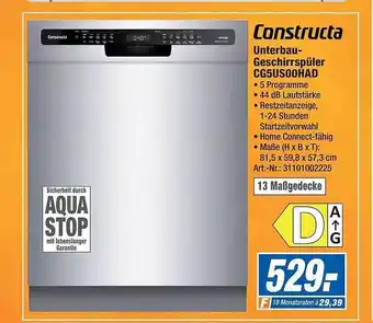 Expert Technomarkt Constructa unterbau-geschirrspüler cg5us00had Angebot