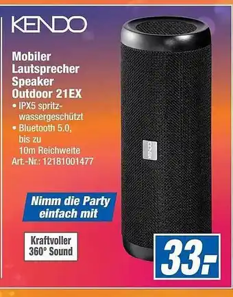 Expert Technomarkt Kendo mobiler lautsprecher speaker outdoor 21ex Angebot