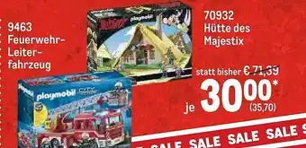 METRO Playmobil 9463 feuerwehr-leiterfahrzeug oder 70932 hütte des majestix Angebot