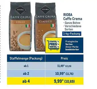 METRO Rioba caffe crema Angebot