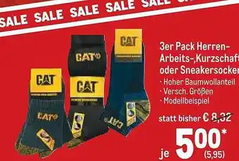 METRO Cat 3er pack herren-arbeits-, kurzschaft oder sneakersocken Angebot