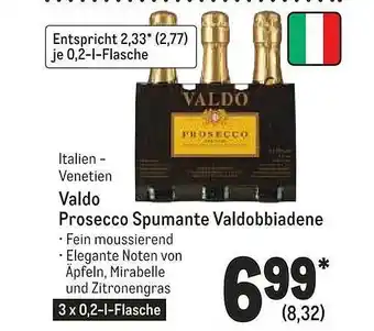 METRO Venetien valdo prosecco spumante valdobbiadene Angebot