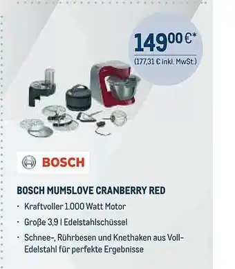 METRO Bosch mum5love cranberry red Angebot