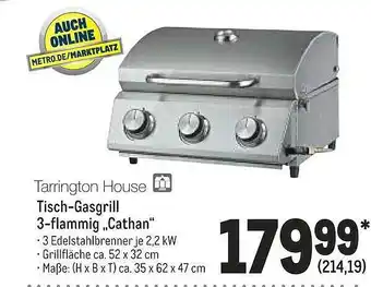 METRO Tarrington house tisch-gasgrill 3-flammig „cathan“ Angebot