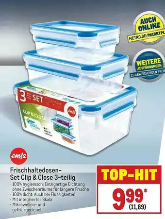 METRO Emsa frischhaltedosen set clip & close 3-teilig Angebot