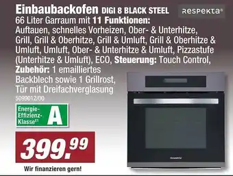 Poco Einbaubackofen digi 8 black steel Angebot