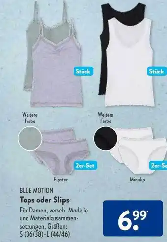 Aldi Süd Blue motion tops oder slips Angebot