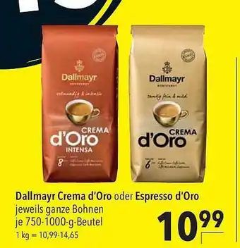 CITTI Markt Dallmayr crema d'oro oder espresso d'oro Angebot