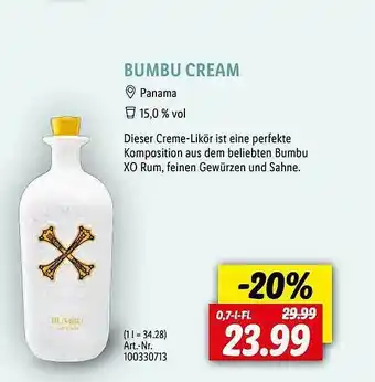 Lidl Bumbu cream Angebot