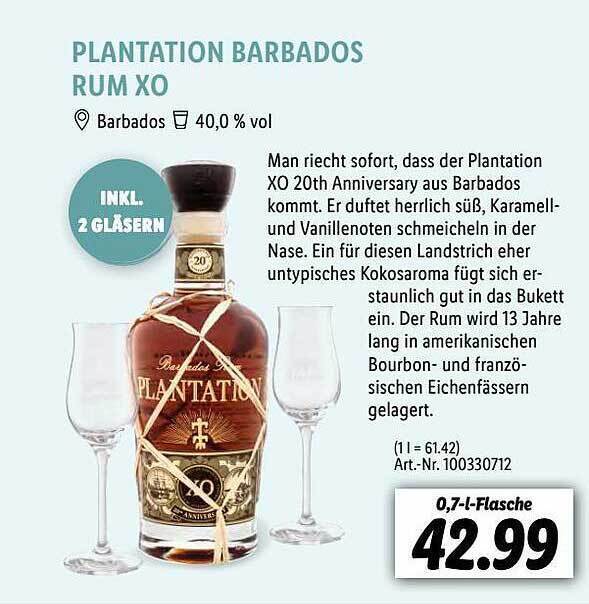 Plantation barbados rum xo Angebot bei Lidl
