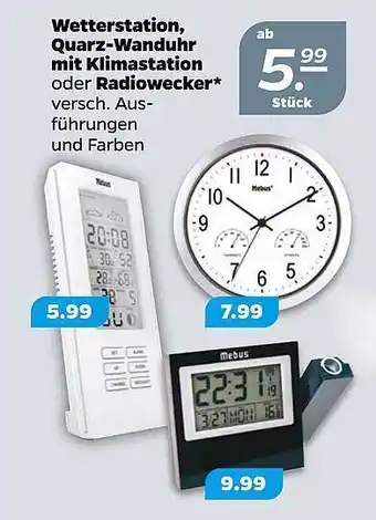 NETTO Wetterstation, quarz-wanduhr mit klimastation oder radiowecker Angebot