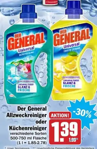 dodenhof Der General Allzweckreiniger oder Küchenreiniger 500-750ml Angebot