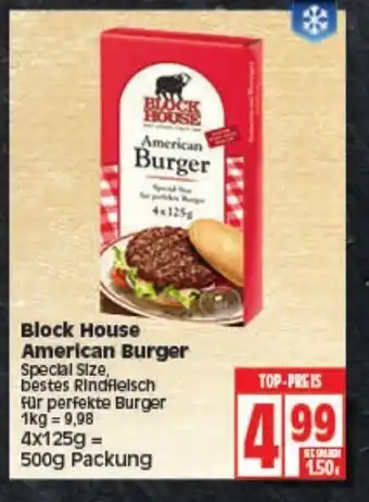 Elli Markt Block House American Burger 4x125g Angebot