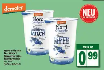 Elli Markt Nord Frische für Edeka Demeter Bio Buttermilch 500ml Becher Angebot