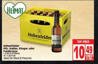 Elli Markt Hohenfelder Pils, Radler, Flieger oder Fassbrause  20x0,5L/24x0,33L Angebot