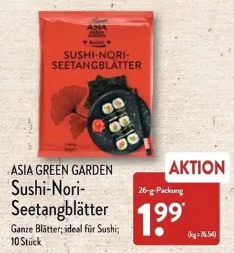 Aldi Nord Asia Green Garden Sushi Nori Seetangblätter 26 g Packung Angebot