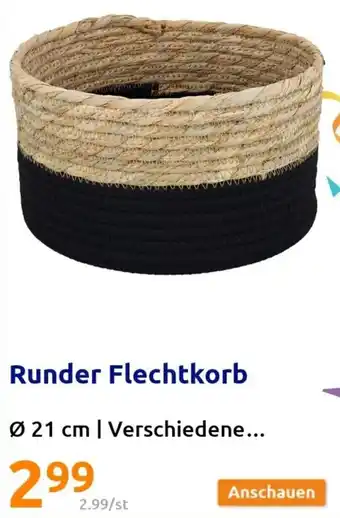 Action Runder Flechtkorb Angebot