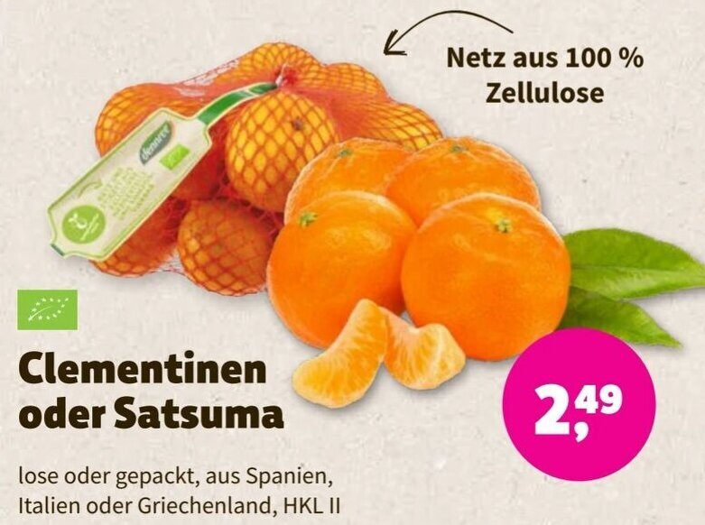 Clementinen oder Satsuma 1 kg Angebot bei Biomarkt