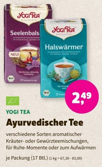 Biomarkt Yogi Tea Ayurvedischer Tee Angebot