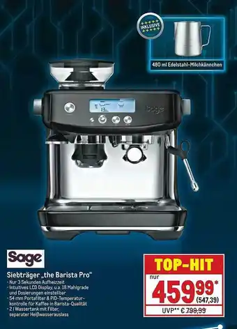 METRO Sage siebträger „the barista pro“ Angebot