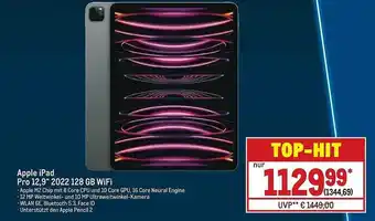 METRO Apple ipad pro 12,9 2022 128 gb wifi Angebot