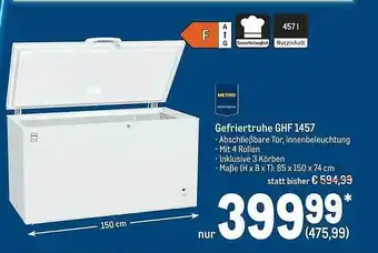 METRO Metro professional gefriertruhe ghf 1457 Angebot