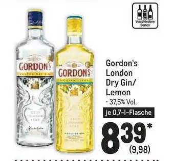 METRO Gordon's london dry gin lemon Angebot