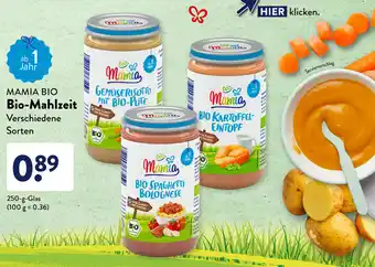 Aldi Süd Mamia Bio Mahlzeit 250g Angebot