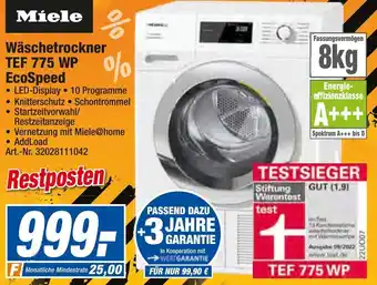 expert Techno Land Miele Wäschetrockner TEF 775 WP EcoSpeed Angebot