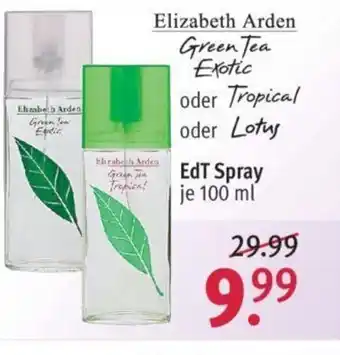 Rossmann Elizabeth Arden Green Tea Exotic oder Tropical oder Lotus EdT Spray 100ml Angebot