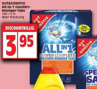 Edeka Gut & Günstig All in 1 Geschirr Reiniger Tabs 40er Packung Angebot