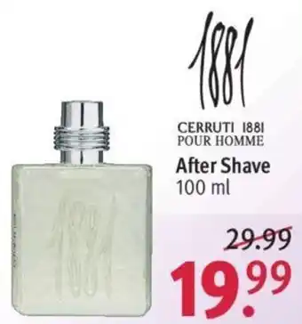 Rossmann 1881 Cerruti 1881 Pour Homme After Shave 100ml Angebot