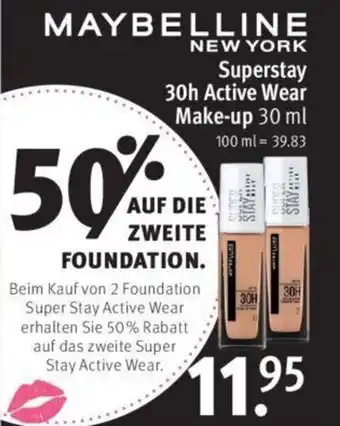 Rossmann Maybelline New York  Superstay 30h Active Wear Make up 30ml Angebot