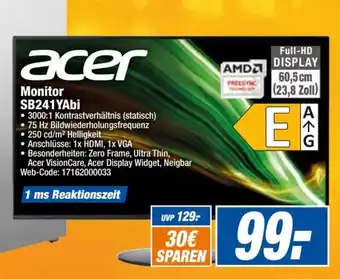 HEM Expert Acer Monitor l SB241YAbi Angebot