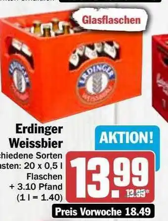 Hit Erdinger weissbier Angebot