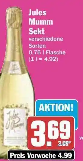 Hit Jules mumm sekt Angebot