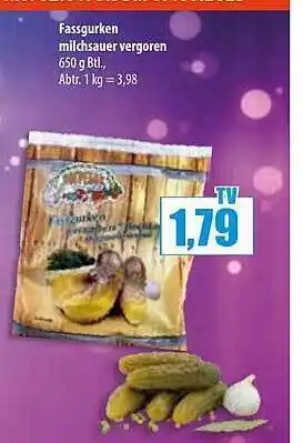 Mix Markt Fassgurken milchsauer vergoren Angebot