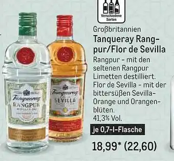 METRO Großbritannien tanqueray rangpur oder flor de sevilla Angebot