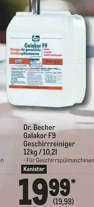 METRO Dr. becher galakor f9 geschirrreiniger Angebot