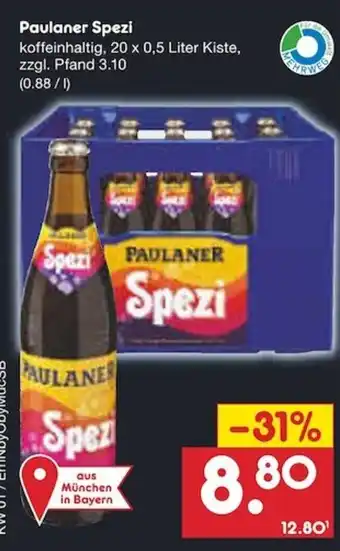 Netto Marken-Discount Paulaner Spezi 20*500ml Angebot