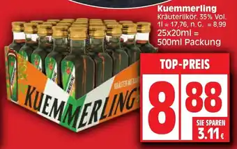 Edeka Kuemmerling Kräuterlikör 500 ml Packung Angebot